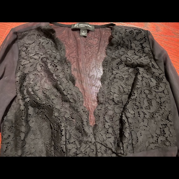 INC New Lace Mesh Lingerie Bodysuit Black Small - Picture 3 of 6